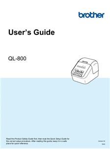 Brother QL 800 manual. Camera Instructions.